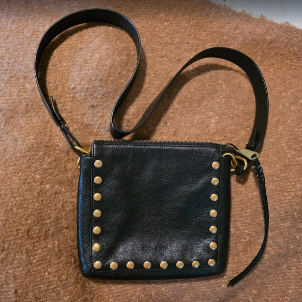 Rebecca Minkoff Black Leather Studded Purse Shoulder Crossbody Bag